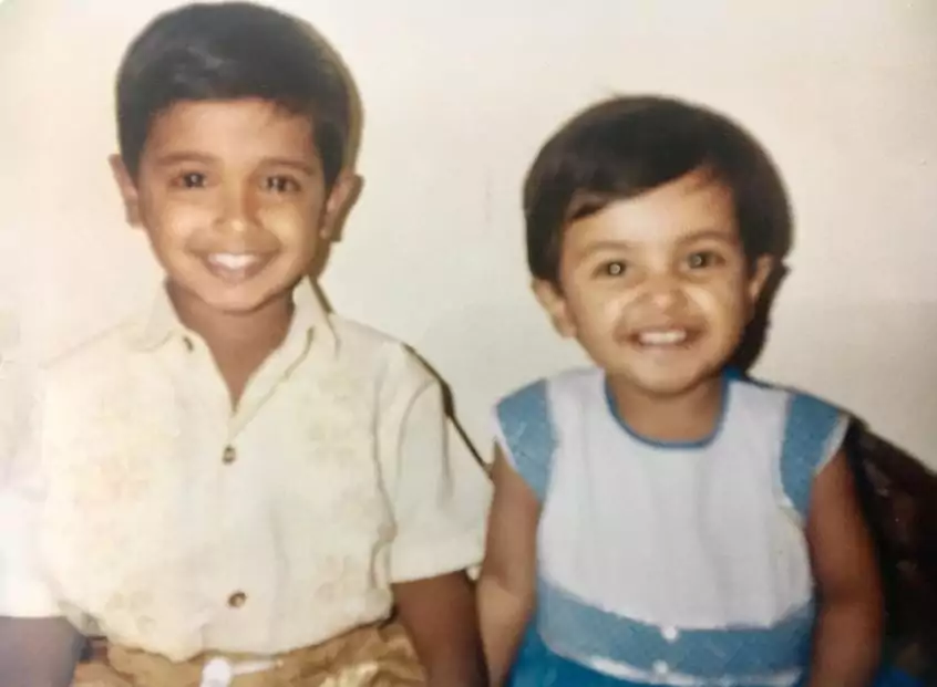 Sonal Kaushal & Her Brother Childhood Image